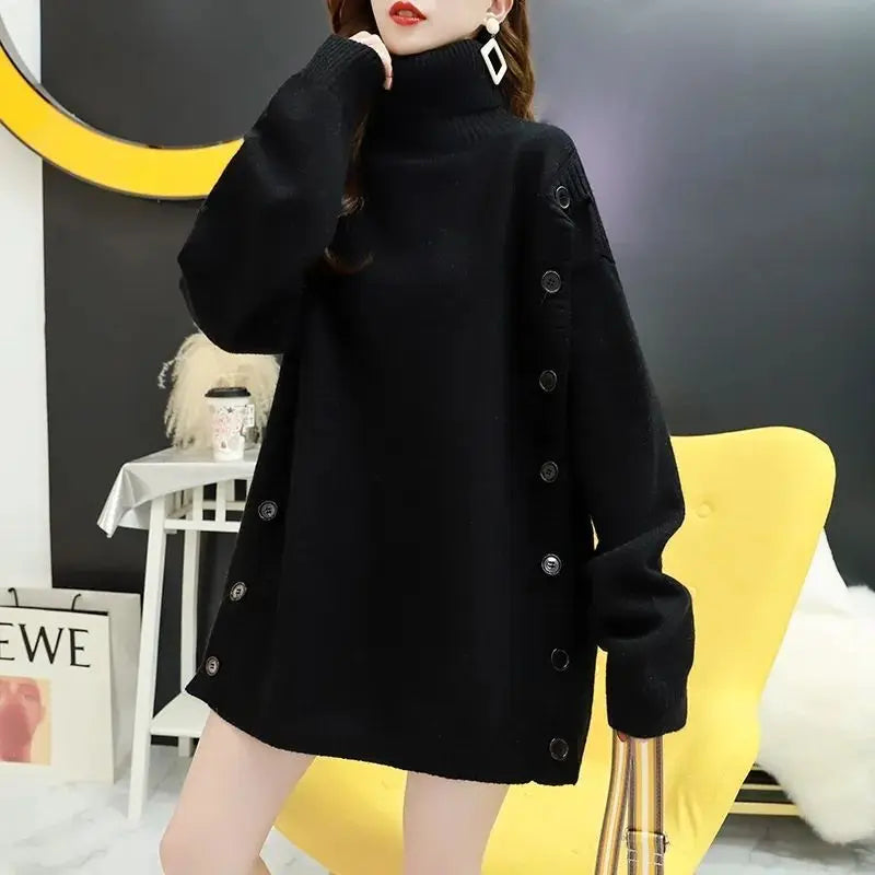 Womens Turtleneck Long Oversized Sweaters