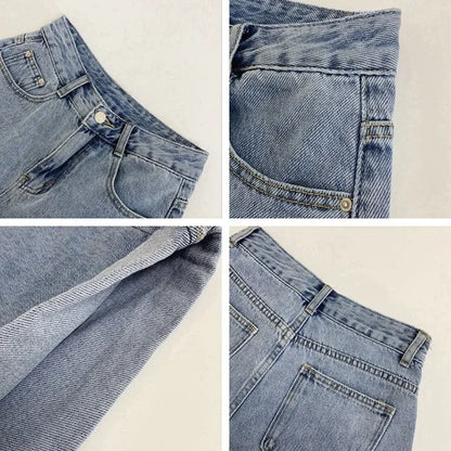 Vintage Style Simple Denim Shorts For Women