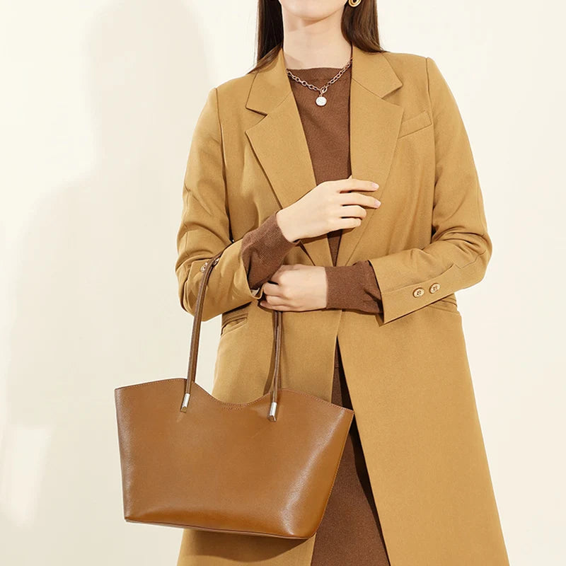 Genuine Leather Soft Designer Large Capacity Handbags For Women