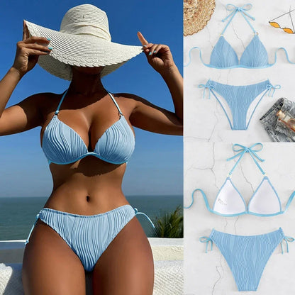 High Cut Women Sexy String Push Up Bikini