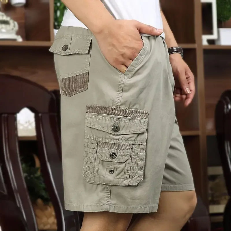 Plus Size Zipper Packs Mens Military Cargo Shorts