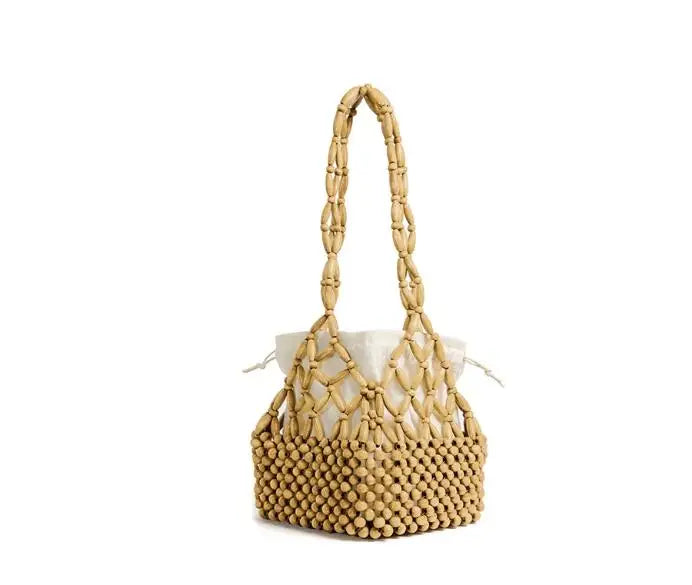 Coastal Vibes: Chic Handmade Wooden Beaded Bag