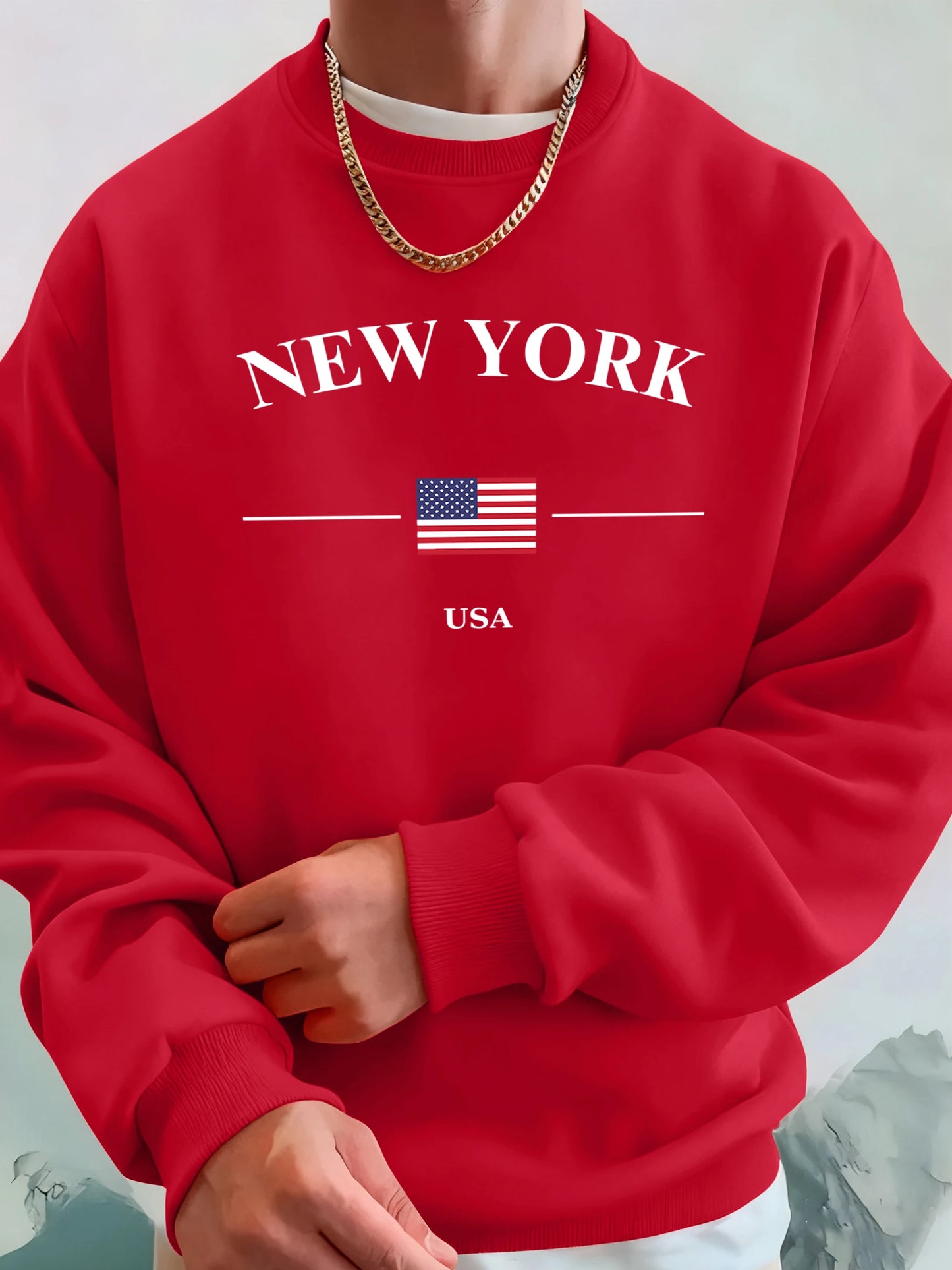 Manhattan New York Printed Crew Neck Sweatshirts