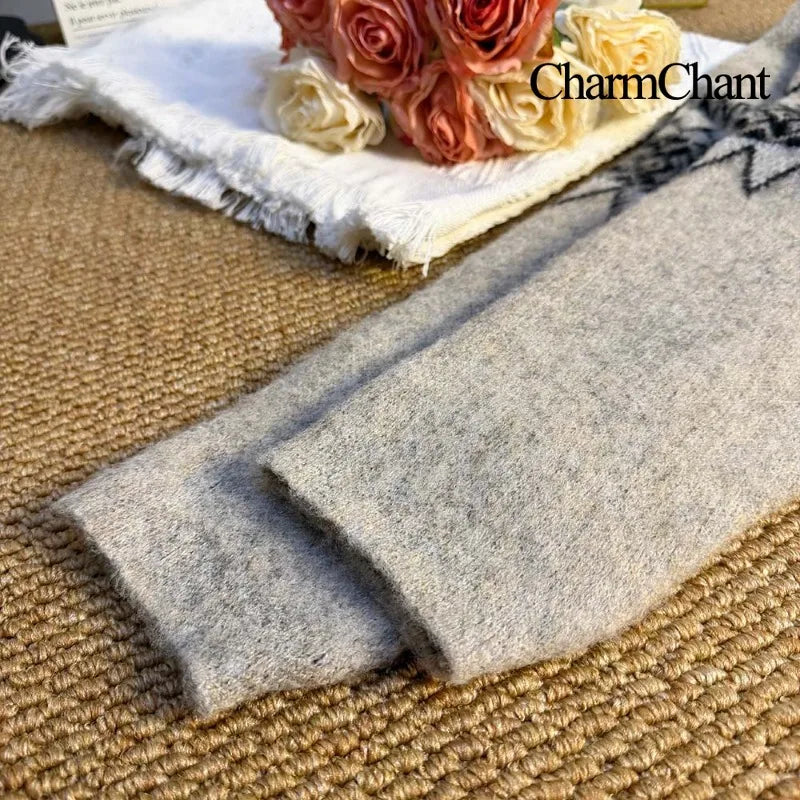 Soft Cashmere Knit Sweater Stylish O Neck Top