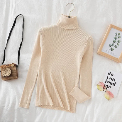 Timeless Basic: Solid Cashmere-Blend Turtleneck Jumper
