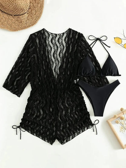 Black In Style 3 Pieces Bikini Set