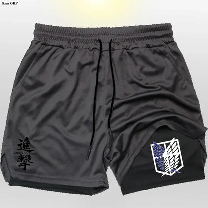 New 2 In 1 Mens Gym Short