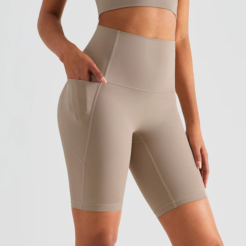 High Waist Women Solid Color Soft Workout Gym Sports Short