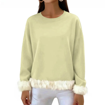 Women O Neck Casual Solid Color Sweaters