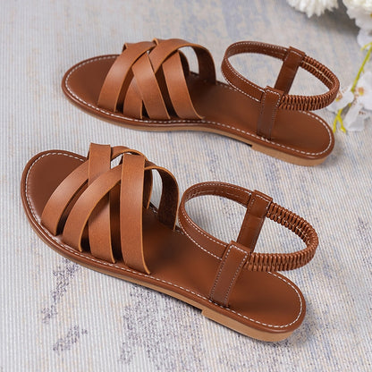 Sun-Kissed Strides: Roman Strap Sandals