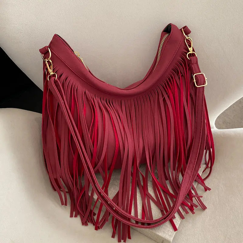 Tassel Ball Leather Mini Crossbody Bags