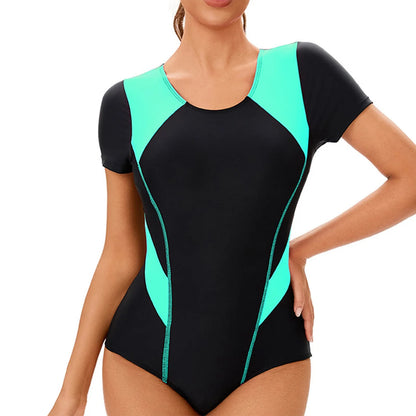 2025 Womens Long Sleeve Surfing Swimsuit One Piece Bodysuit With Leaf Print Sexy Push Up Bikini Summer Swimwear