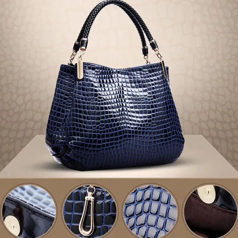 Women S Large Capacity Shoulder Bag Pu Leather Tote Simple Shopping Handbag For Women