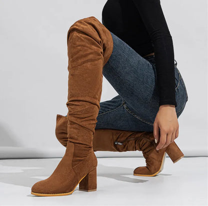 Thick Heel Elegant Winter Style Over the Knee High Boots For Women