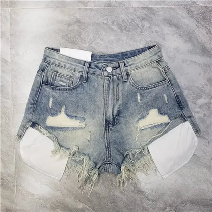 Summer Fashion Tassel Ripped Denim Shorts