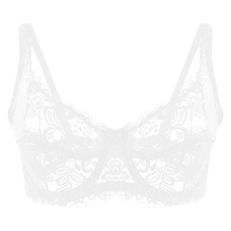 Women Plus Size Lace Embroidery Bra Underwear