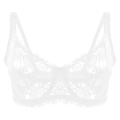 Women Plus Size Lace Embroidery Bra Underwear