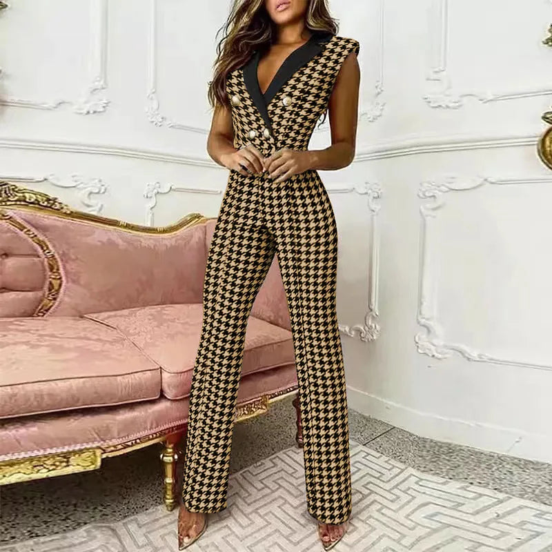 New Fashion Plaid Jumpsuits