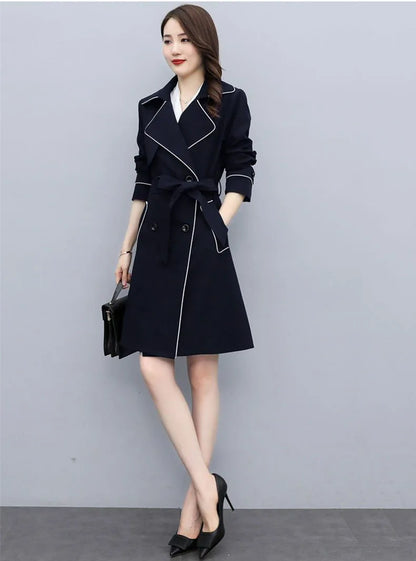 Womens Oversize Long Single Breasted Trench Coat