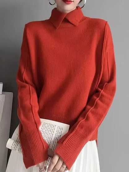 Soft Girl Aesthetic: Elegant Pastel Pink Collared Knit Sweater