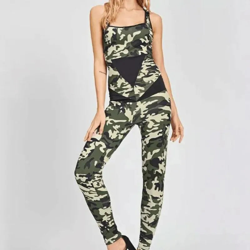 Urban Trend: Camouflage-Print Cardigan-Style Jumpsuit