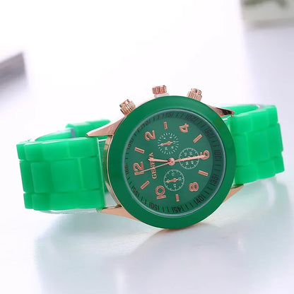 Crocodile Style Quartz Watches Unisex Casual Silicone Bands