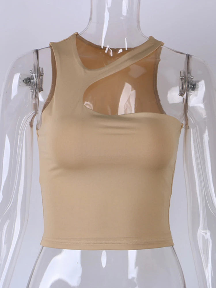 Sexy Sleeveless Cross Tied Short Crop Tank