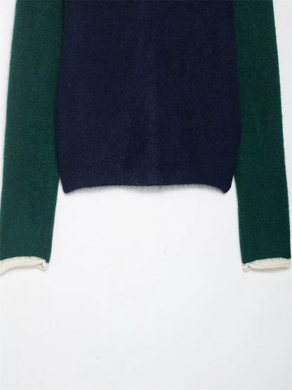 Color-Block Knit Cardigan for Women – 2025 Fashion Trend