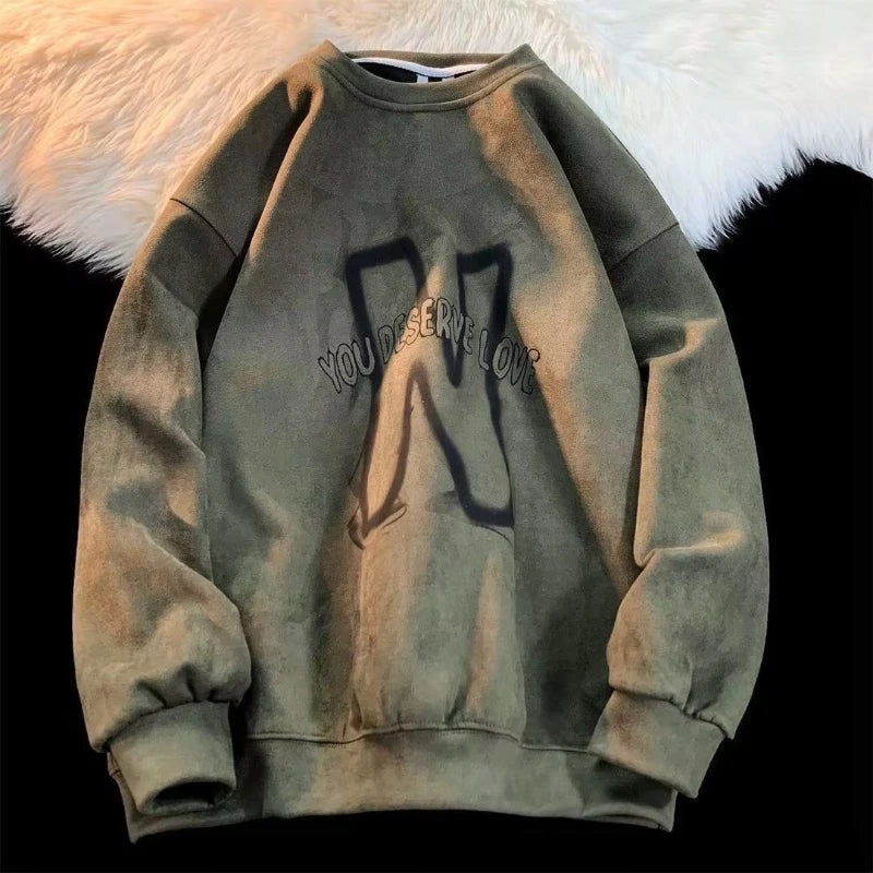 Retro Style Crewneck Men Winter Sweater