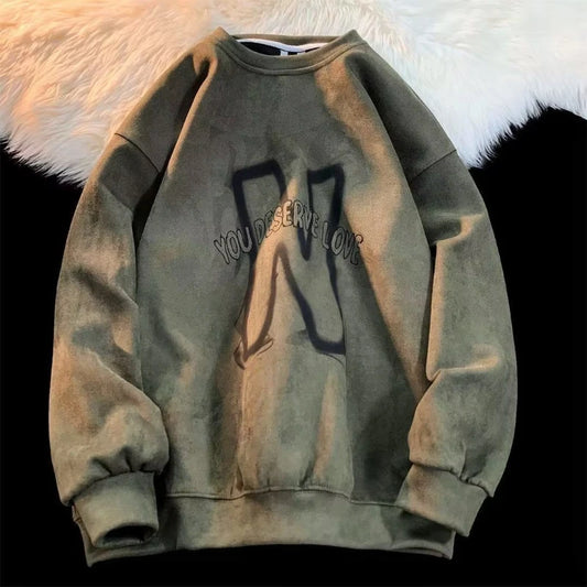 Retro Style Crewneck Men Winter Sweater