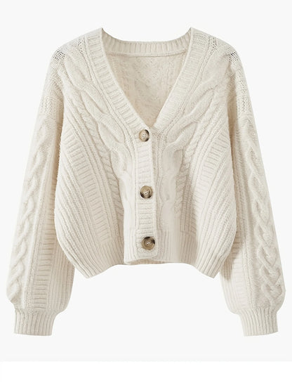 Women Circle Belted V Neck Cardigans