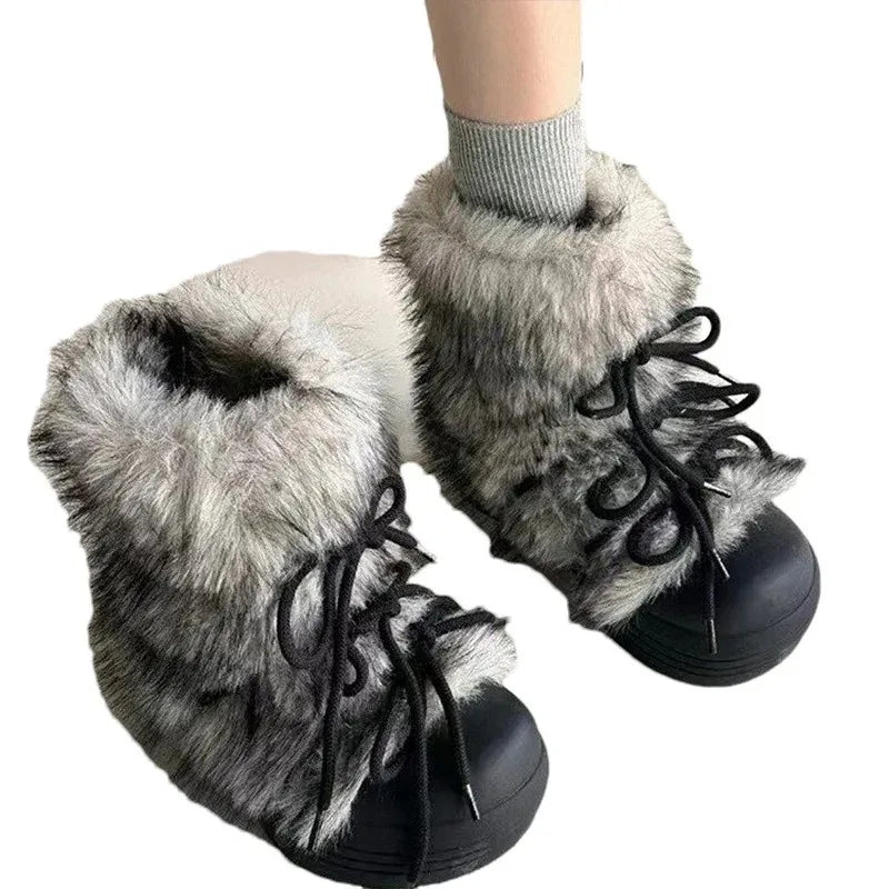 Cold Fighter Furr Plush Warmy Feeling Designer Boots For Women