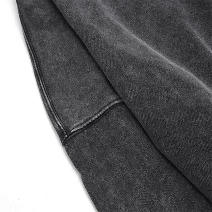 Vintage Denim Hoodie For Women Harajuku Streetwear Jean Pullover Sweatshirt