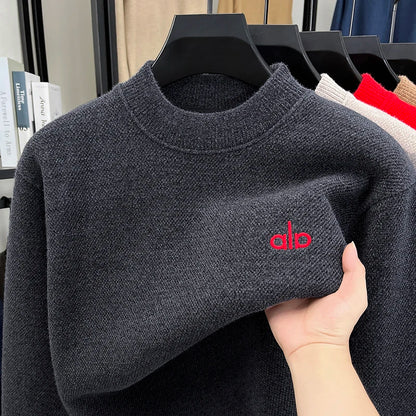New Soft Mens Round Neck Thickened Wool Sweaters