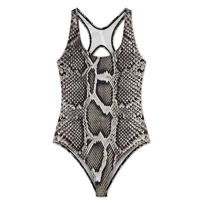 Womens Creative High Cut Snake Skin Style Sexy One Piece Bikinis
