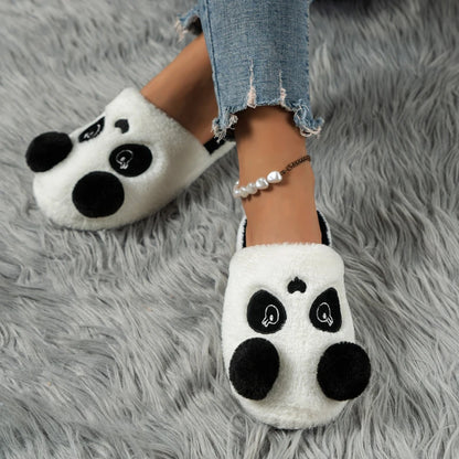 Womens Soft Cartoon Panda House Slippers