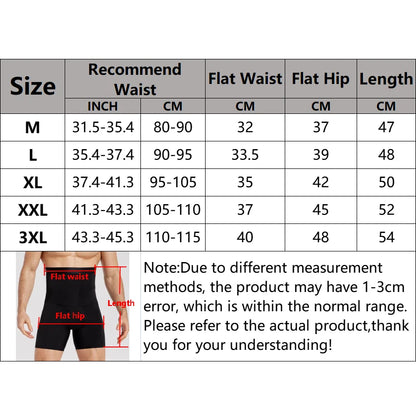 Men Body Compression High Waist Training Shorts Underwear