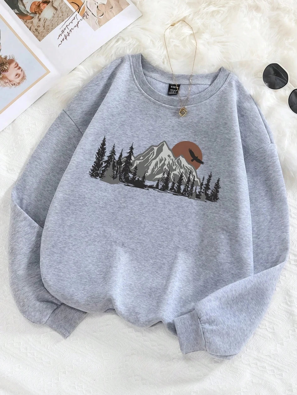 Colorado Big Mountain Printed Cool Sweatshirts For Women