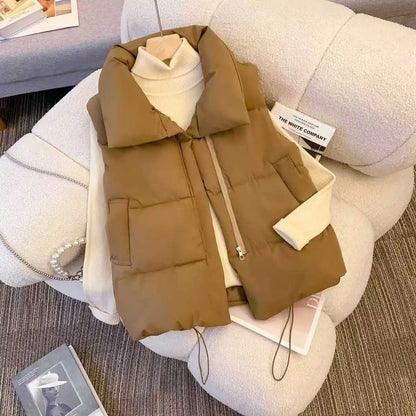 Elegant Winter Down Vest for Effortless Chic Office Street Style Layering