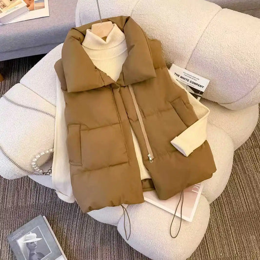 Elegant Winter Down Vest for Effortless Chic Office Street Style Layering