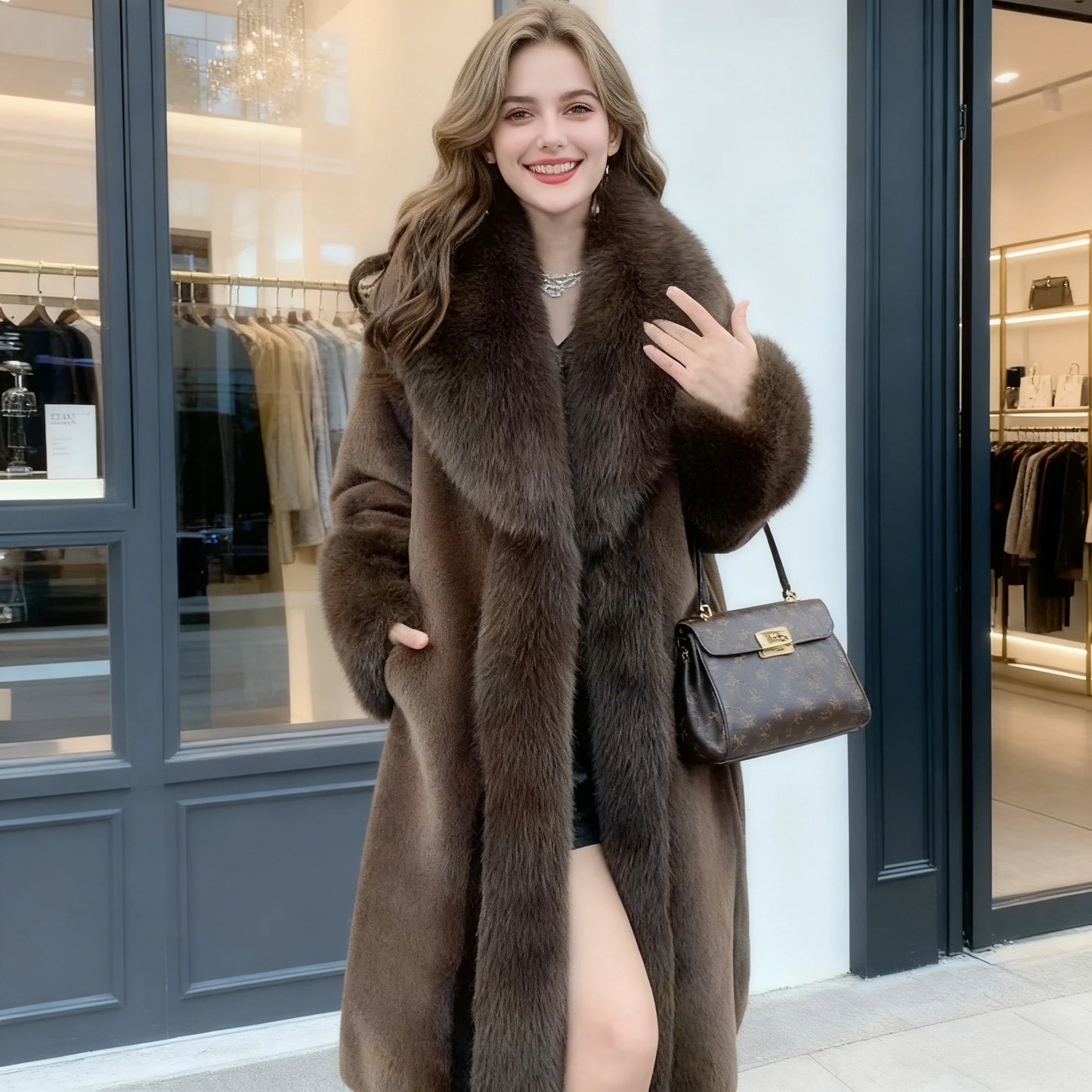 Elegant Thick Faux Fur Coats