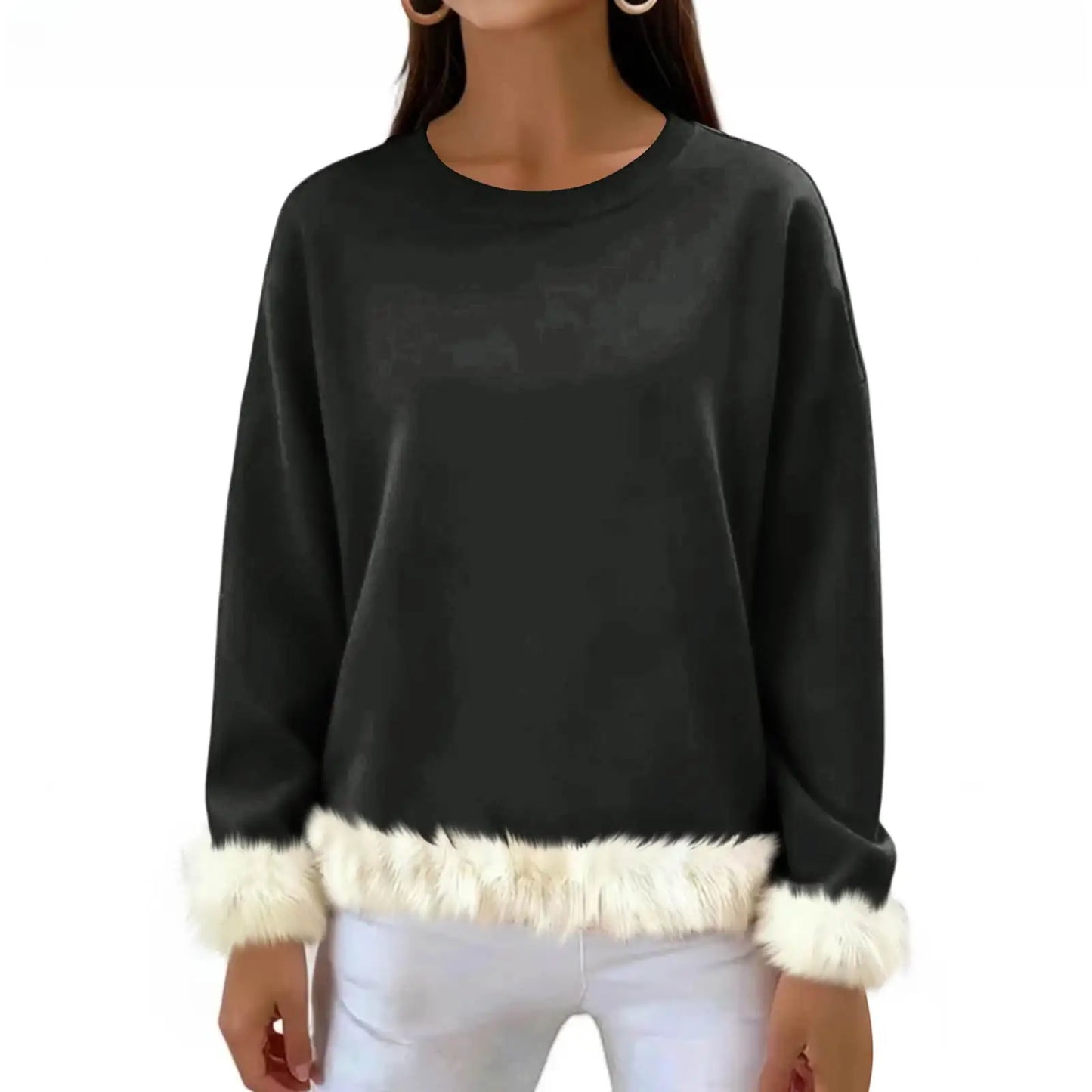 Women O Neck Casual Solid Color Sweaters