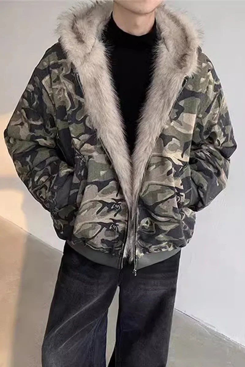 Camouflage Design Military Type Thick Mens Hoodies