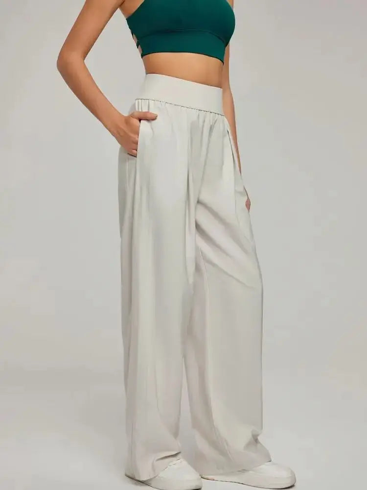 California Summer Street Style Wide Leg High Waist Pants