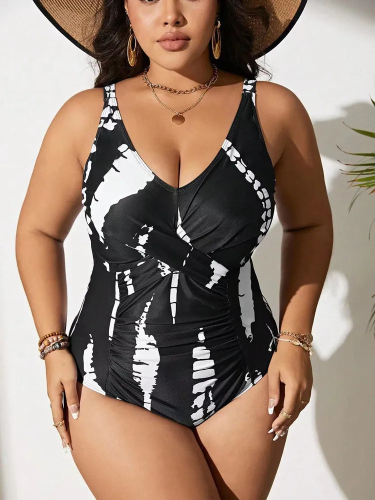 Elegant Black & White Abstract One Piece Aesthetic