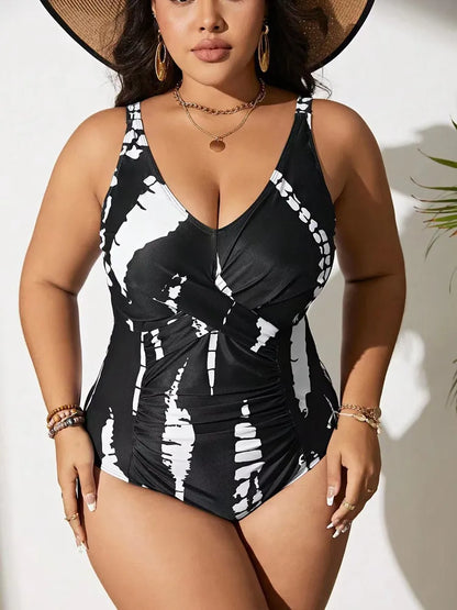 Elegant Black & White Abstract One Piece Aesthetic