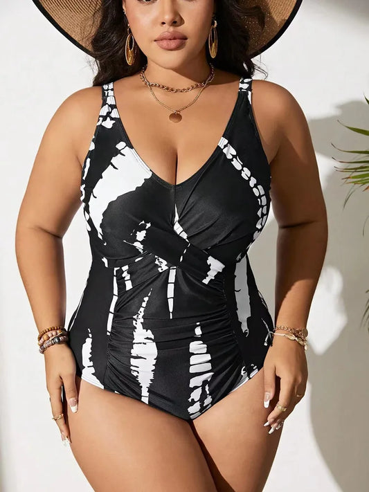 Elegant Black & White Abstract One Piece Aesthetic