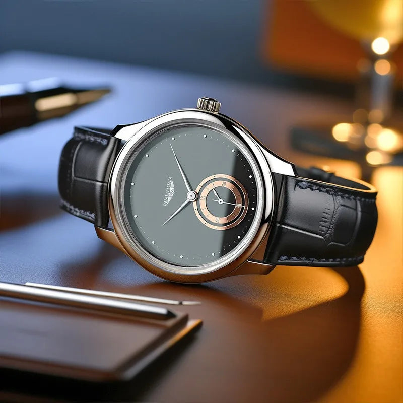 Mens Casual Classic Numeral Gold Analog Watches