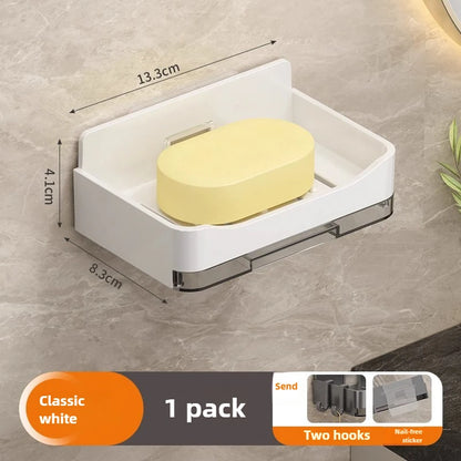 No Drilling Wall Mounted Double Layer Soap Sponge Holder