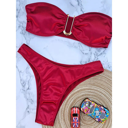 Shimmering Brown V-Bar Bikini Aesthetic
